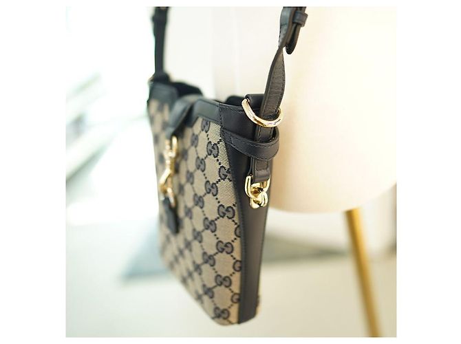 Gucci Piccola Borsa a Spalla in Tela Blu Navy FADAC - vista 3