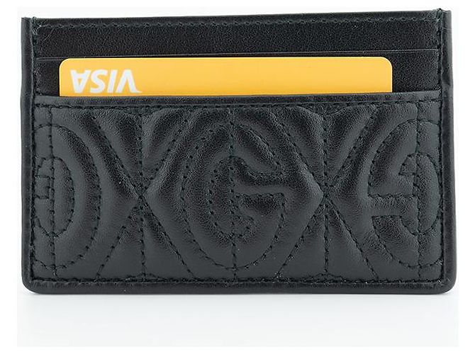 Gucci Tarjetero de cuero negro - vista 3
