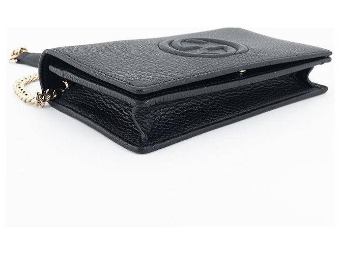 Gucci Bolso cruzado Soho de cuero negro, mini bolso de cadena - vista 11