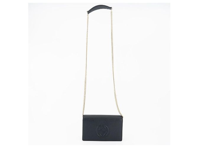 Gucci Bolso cruzado Soho de cuero negro, mini bolso de cadena - vista 12