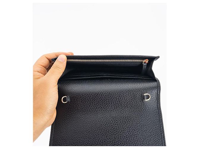 Gucci Bolso cruzado Soho de cuero negro, mini bolso de cadena - vista 15