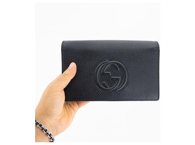 Gucci Bolso cruzado Soho de cuero negro, mini bolso de cadena - vista 16
