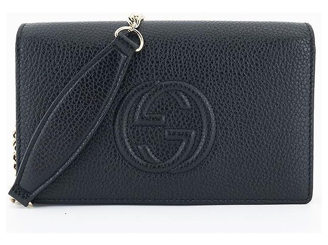 Gucci Bolso cruzado Soho de cuero negro, mini bolso de cadena - vista 5