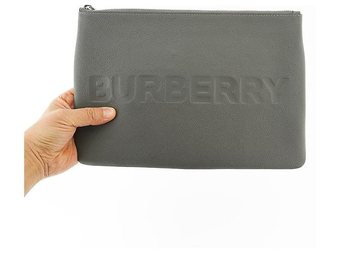 Burberry Borsa a mano in pelle grigio carbone Marrone - vista 7