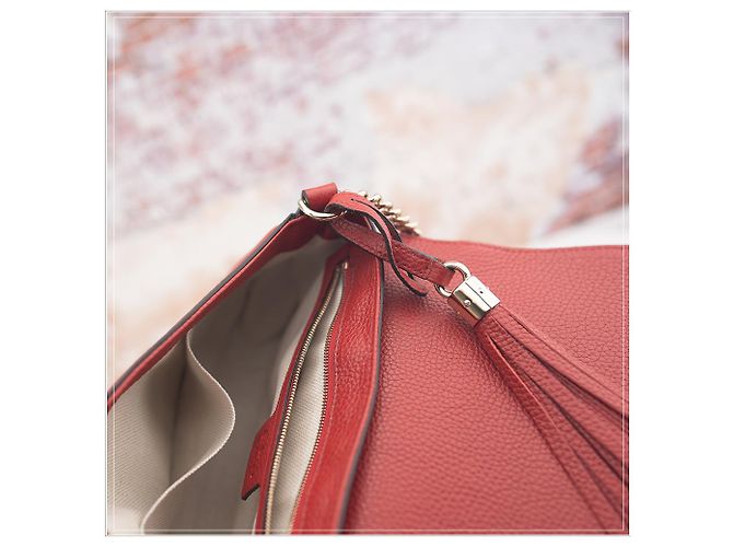 Burberry Borsa a tracolla Gucci da donna in pelle rossa con catena Rosso - vista 12