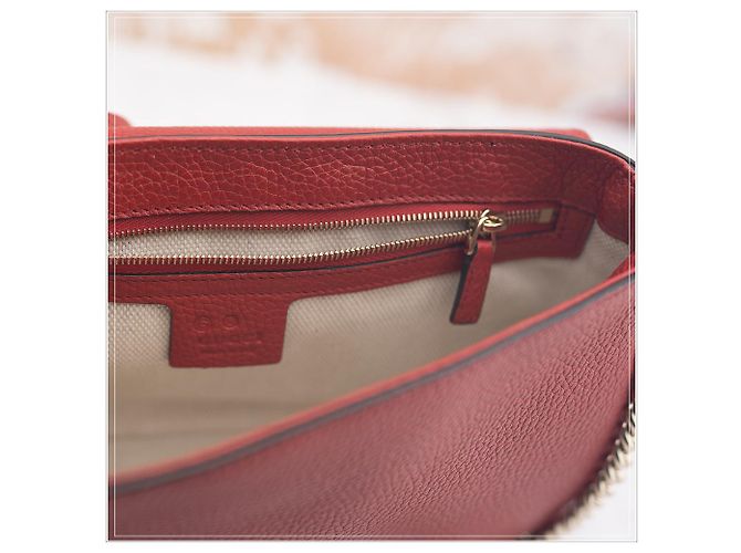 Burberry Borsa a tracolla Gucci da donna in pelle rossa con catena Rosso - vista 13
