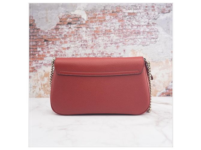 Burberry Borsa a tracolla Gucci da donna in pelle rossa con catena Rosso - vista 5
