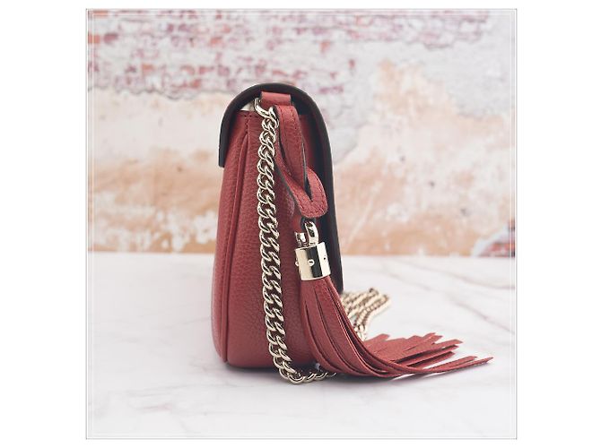Burberry Borsa a tracolla Gucci da donna in pelle rossa con catena Rosso - vista 6