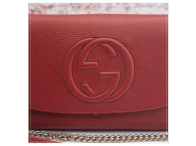 Burberry Borsa a tracolla Gucci da donna in pelle rossa con catena Rosso - vista 8