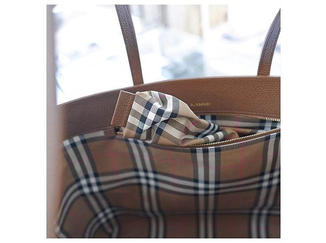Burberry Borsa a spalla media London in pelle marrone - vista 11