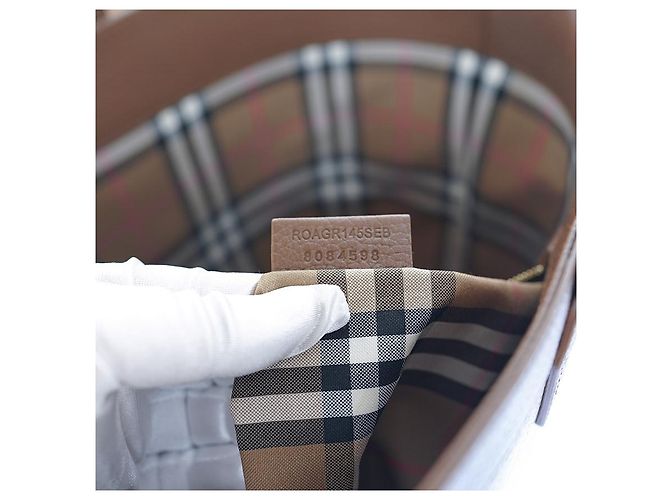 Burberry Borsa a spalla media London in pelle marrone - vista 12
