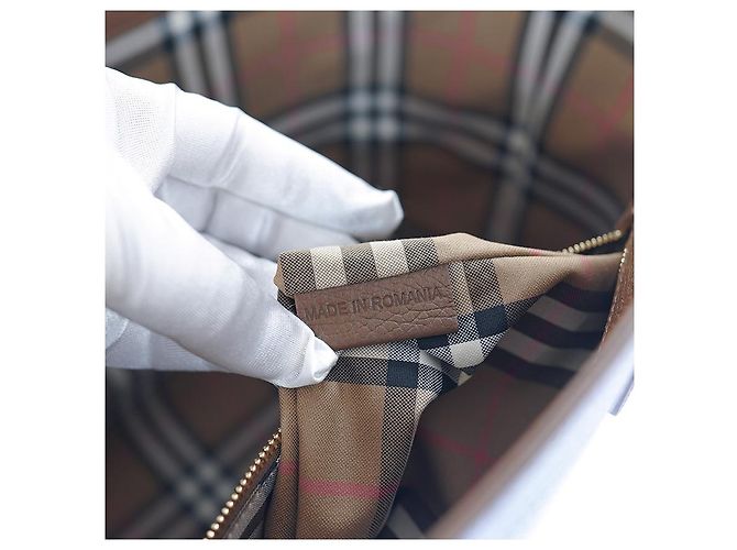 Burberry Borsa a spalla media London in pelle marrone - vista 13