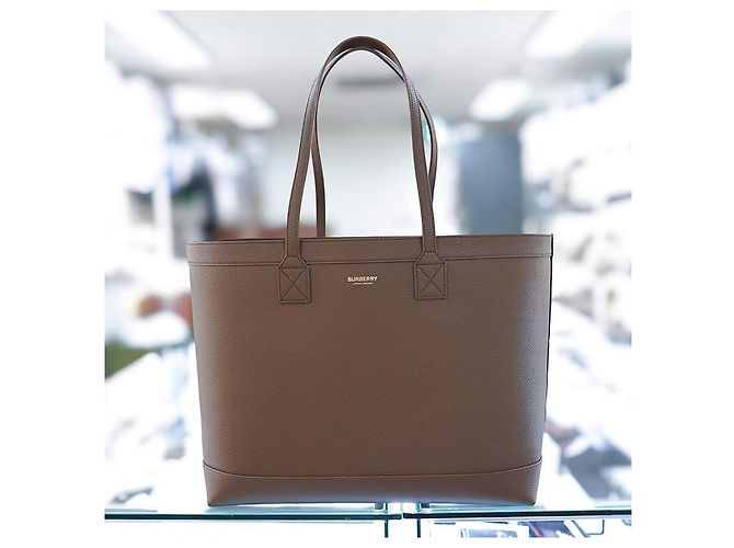 Burberry Borsa a spalla media London in pelle marrone - vista 5