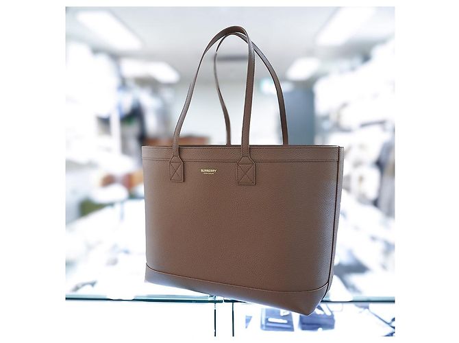 Burberry Borsa a spalla media London in pelle marrone - vista 6