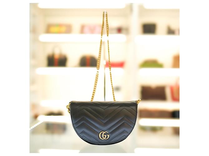 Gucci Borsa a tracolla mini Marmont DTDHT Nero - vista 4