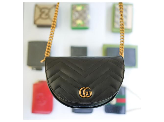 Gucci Borsa a tracolla mini Marmont DTDHT Nero - vista 6