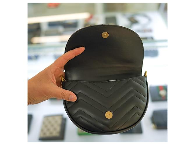 Gucci Borsa a tracolla mini Marmont DTDHT Nero - vista 9
