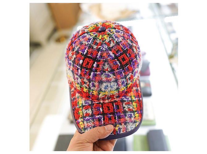 Gucci Baseballmütze aus rotem Tweedwoll, Luxus-Hut, Geschenk - Ansicht 18