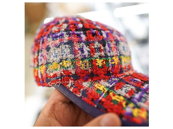 Gucci Baseballmütze aus rotem Tweedwoll, Luxus-Hut, Geschenk - Ansicht 19