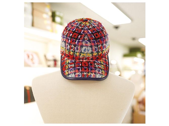 Gucci Baseballmütze aus rotem Tweedwoll, Luxus-Hut, Geschenk - Ansicht 3