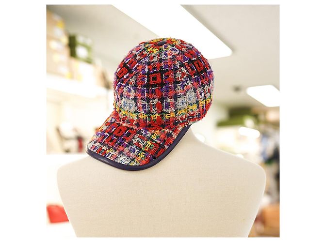 Gucci Baseballmütze aus rotem Tweedwoll, Luxus-Hut, Geschenk - Ansicht 4