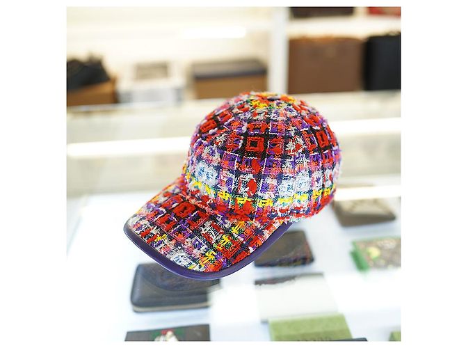 Gucci Baseballmütze aus rotem Tweedwoll, Luxus-Hut, Geschenk - Ansicht 7