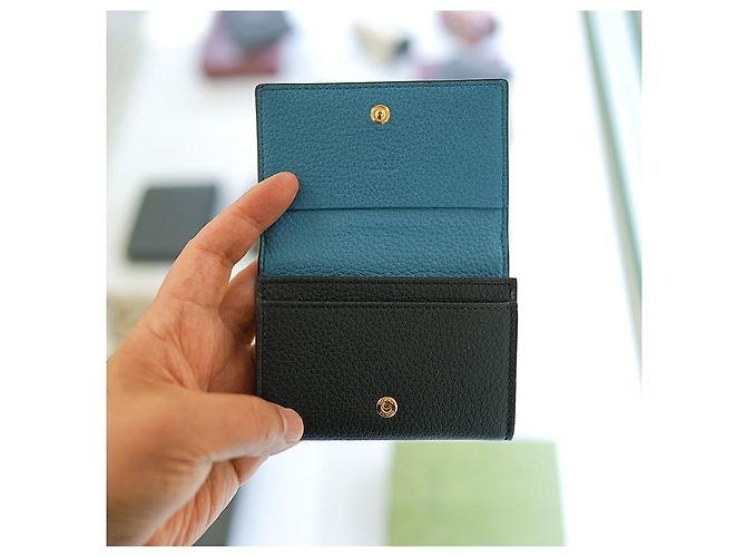 Gucci Visitenkartenhalter aus schwarzem Leder - Ansicht 11