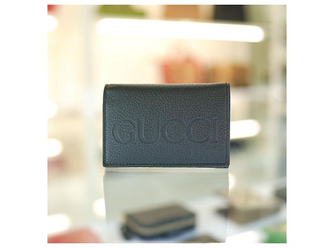 Gucci Visitenkartenhalter aus schwarzem Leder - Ansicht 2