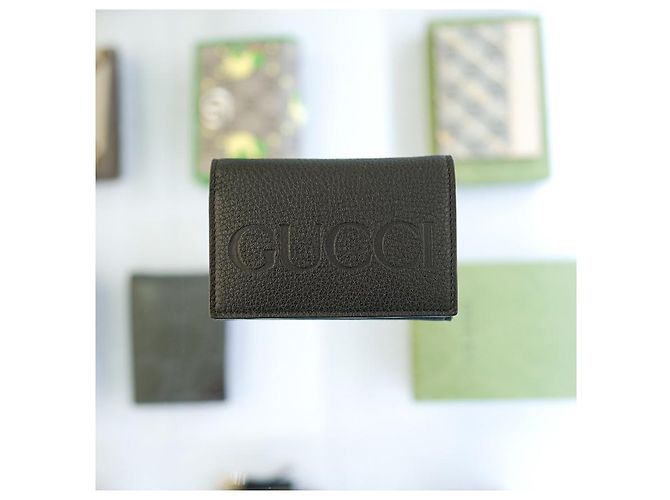 Gucci Visitenkartenhalter aus schwarzem Leder - Ansicht 5
