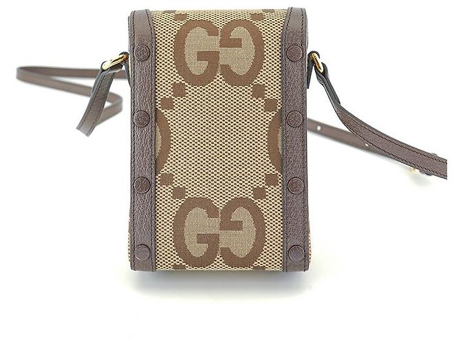 Gucci Borsa a tracolla mini Horsebit UKMBG in tessuto e pelle marrone - vista 24