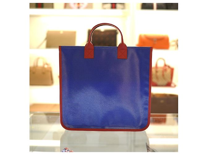 Gucci Tote Bag FACAV aus beschichtetem Canvas Blau - Ansicht 5