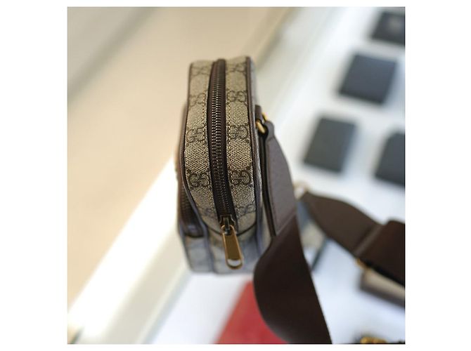 Gucci Borsa Mini Ophidia Sling in tessuto rivestito beige Marrone - vista 16