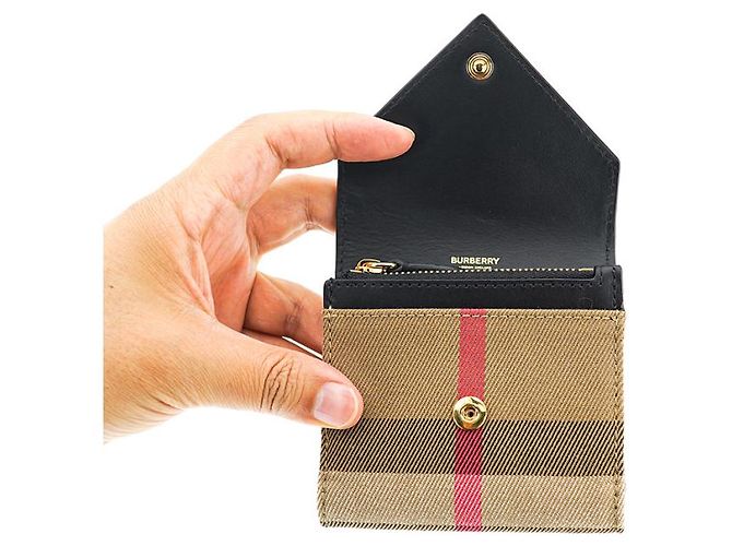 Burberry Lila schwarze Lederstoff Geldbörse - Ansicht 14
