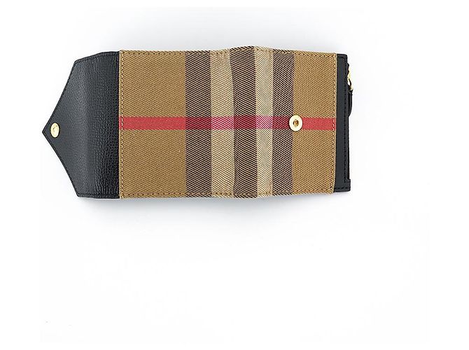 Burberry Lila schwarze Lederstoff Geldbörse - Ansicht 3