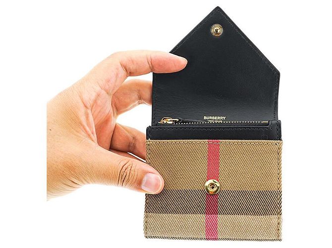 Burberry Lila schwarze Lederstoff Geldbörse - Ansicht 4