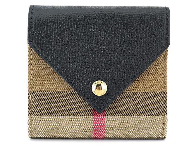 Burberry Lila schwarze Lederstoff Geldbörse - Ansicht 7