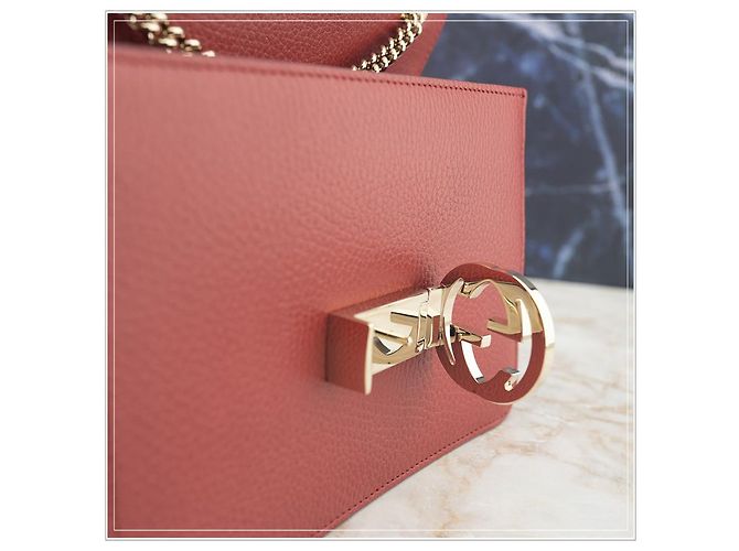 Gucci Borsa a spalla in pelle rossa con catena Rosso - vista 11