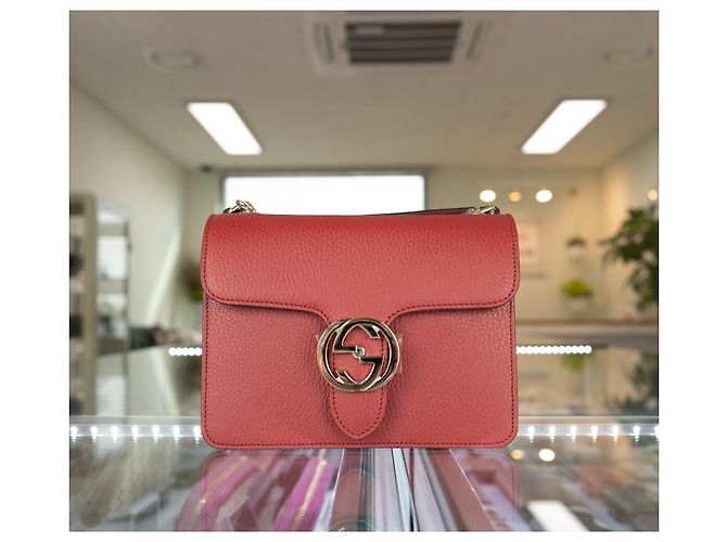 Gucci Borsa a spalla in pelle rossa con catena Rosso - vista 2