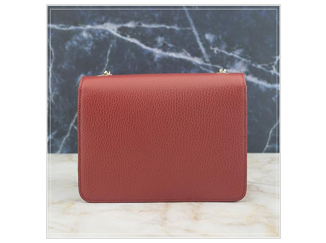 Gucci Borsa a spalla in pelle rossa con catena Rosso - vista 5