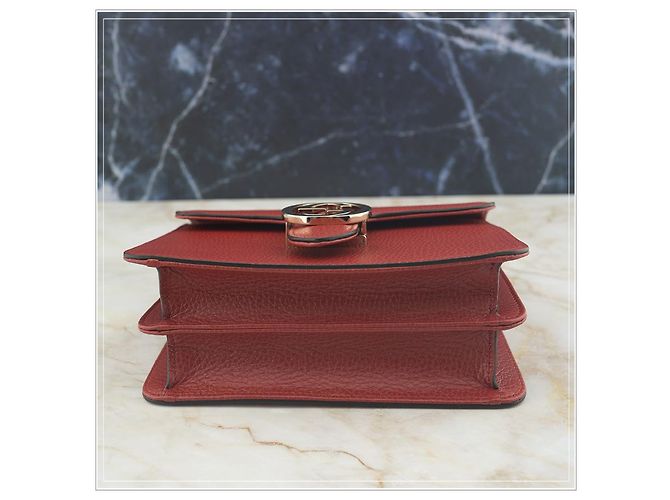 Gucci Borsa a spalla in pelle rossa con catena Rosso - vista 8