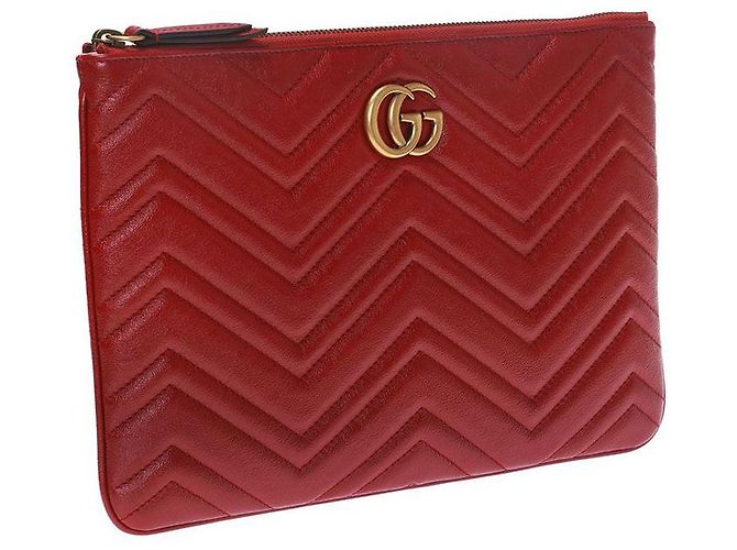 Gucci Clutch GG Marmont in tono oro D'oro - vista 2
