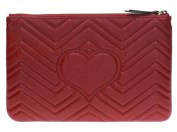 Gucci Clutch GG Marmont in tono oro D'oro - vista 3