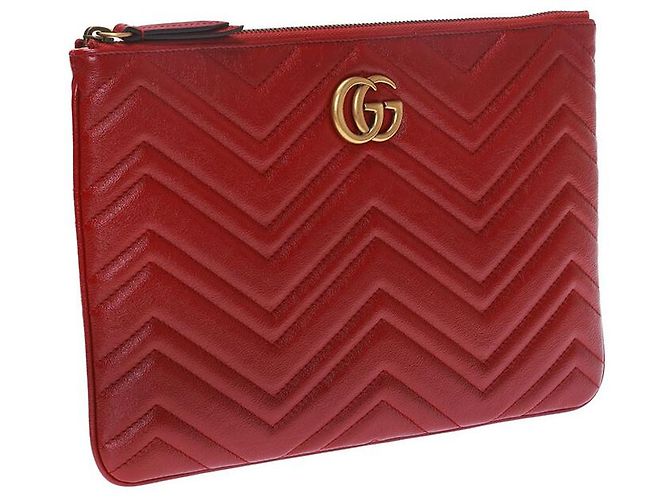 Gucci Clutch GG Marmont in tono oro D'oro - vista 4