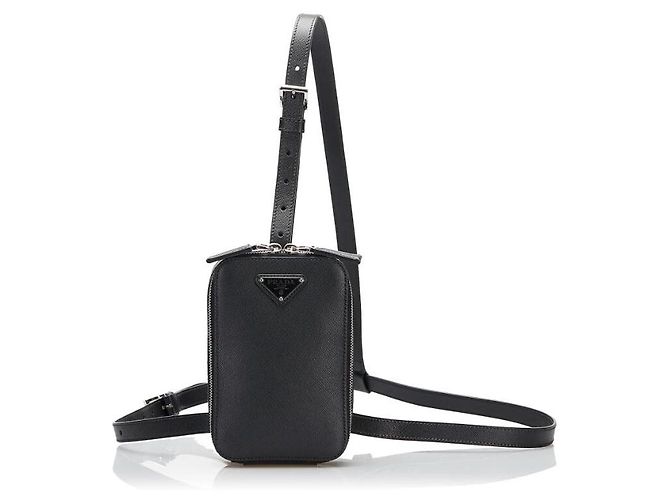 Prada Saffiano Vertikaltasche Schwarz - Ansicht 4