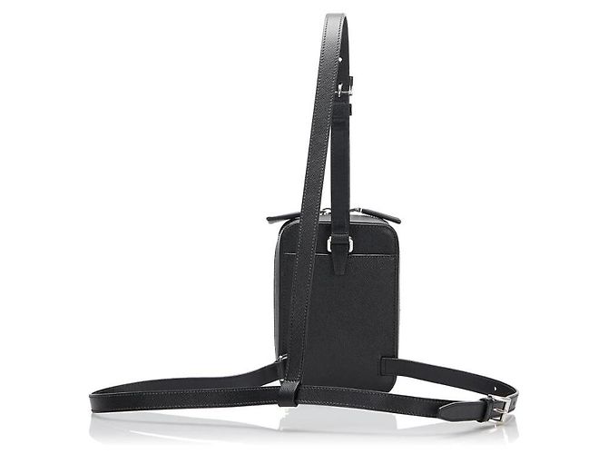 Prada Saffiano Vertikaltasche Schwarz - Ansicht 5