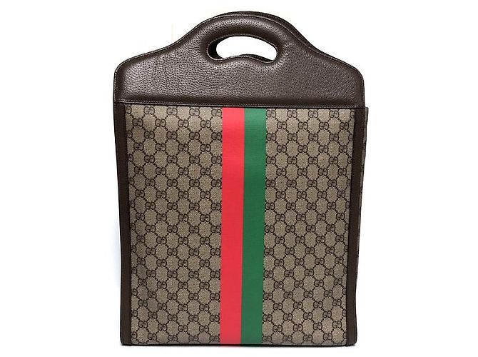 Gucci Tiger Print Two-Web Stripe Tote Bag Brown - view 3