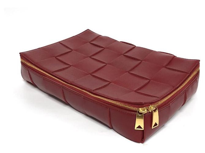 Bottega Veneta Clutch da Viaggio Rosso Scuro - vista 10