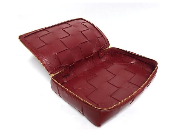 Bottega Veneta Clutch da Viaggio Rosso Scuro - vista 3
