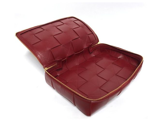 Bottega Veneta Clutch da Viaggio Rosso Scuro - vista 8