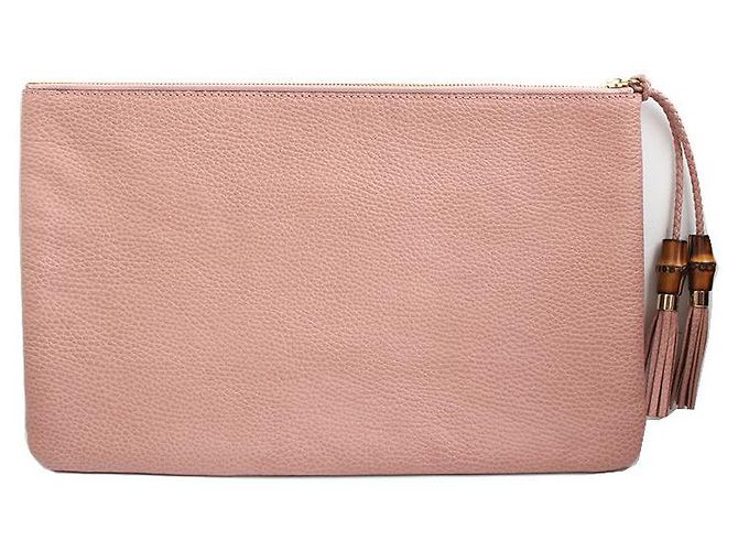 Gucci Bamboo Indie Pink Leather Clutch Bag - view 2